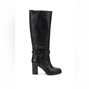 Vicky Block Heel Leather Knee Boots